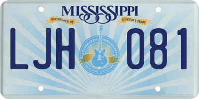 MS license plate LJH081