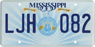 MS license plate LJH082