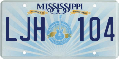 MS license plate LJH104