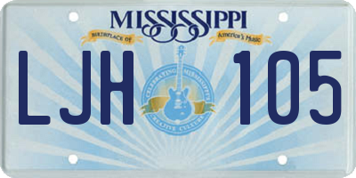 MS license plate LJH105