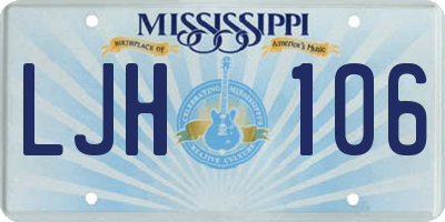 MS license plate LJH106