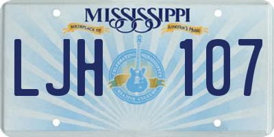 MS license plate LJH107