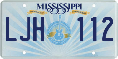 MS license plate LJH112