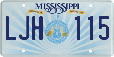 MS license plate LJH115