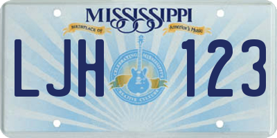 MS license plate LJH123