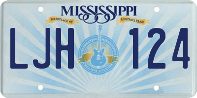 MS license plate LJH124