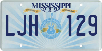 MS license plate LJH129