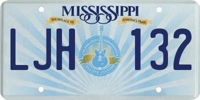 MS license plate LJH132