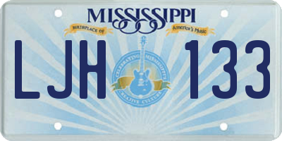 MS license plate LJH133