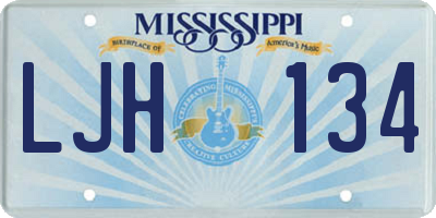MS license plate LJH134