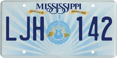 MS license plate LJH142