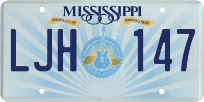 MS license plate LJH147
