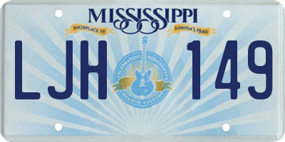MS license plate LJH149
