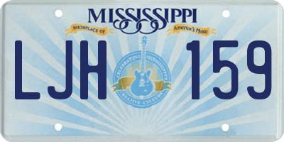 MS license plate LJH159