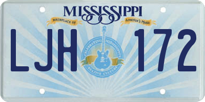 MS license plate LJH172