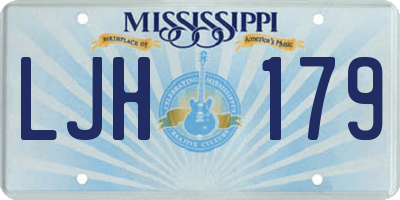 MS license plate LJH179