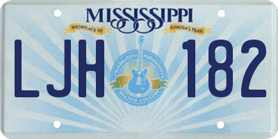 MS license plate LJH182