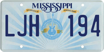 MS license plate LJH194