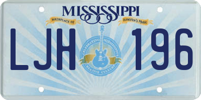 MS license plate LJH196