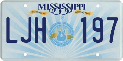 MS license plate LJH197