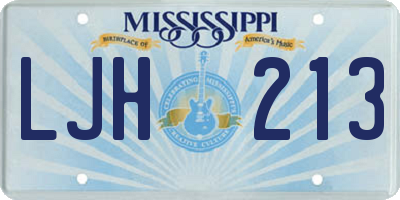 MS license plate LJH213
