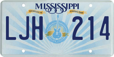 MS license plate LJH214