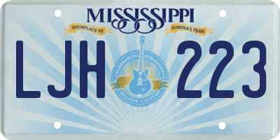 MS license plate LJH223