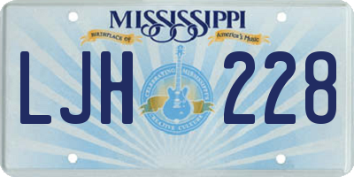 MS license plate LJH228