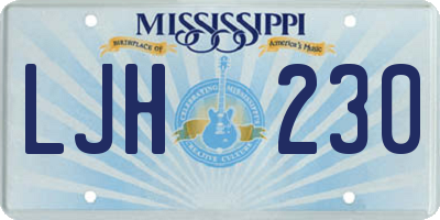 MS license plate LJH230