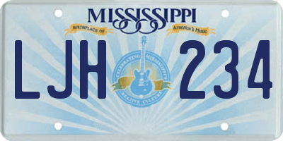 MS license plate LJH234