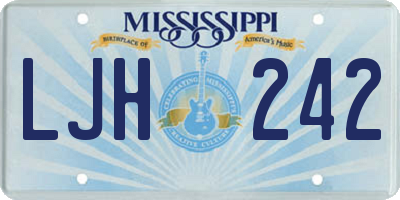 MS license plate LJH242