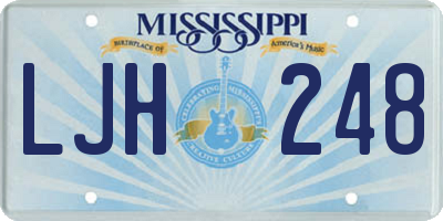 MS license plate LJH248