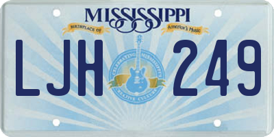 MS license plate LJH249
