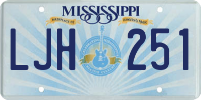 MS license plate LJH251