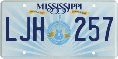 MS license plate LJH257