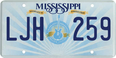 MS license plate LJH259