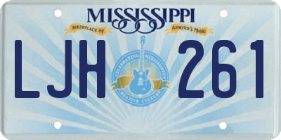 MS license plate LJH261