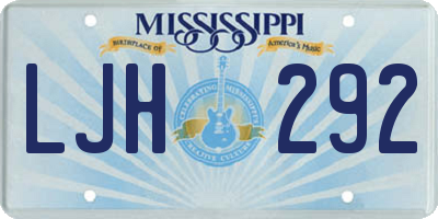 MS license plate LJH292