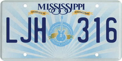 MS license plate LJH316