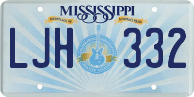 MS license plate LJH332