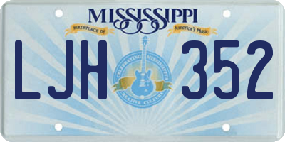 MS license plate LJH352
