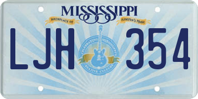 MS license plate LJH354