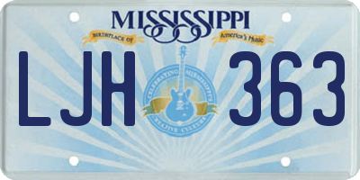MS license plate LJH363