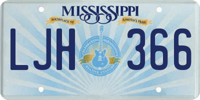 MS license plate LJH366