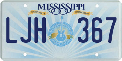 MS license plate LJH367