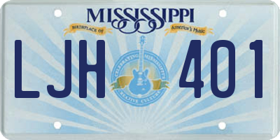 MS license plate LJH401