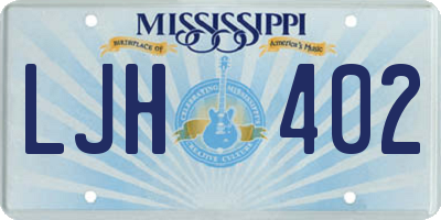 MS license plate LJH402