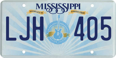 MS license plate LJH405