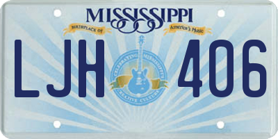 MS license plate LJH406