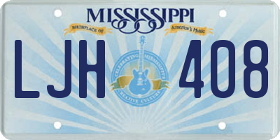 MS license plate LJH408